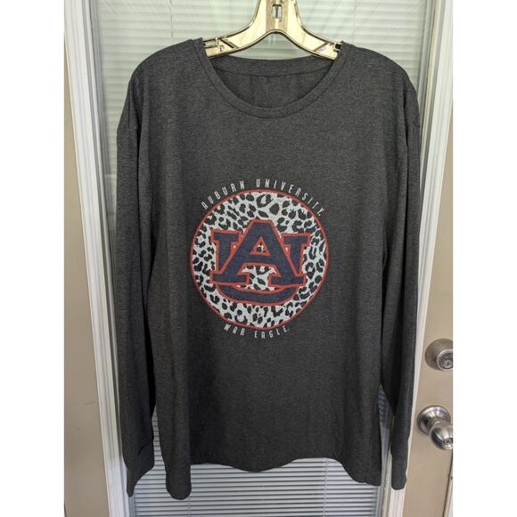 Womens L Charcoal Auburn Tigers Call the Shots Oversized Long Sleeve T-Shirt - Picture 2 of 6